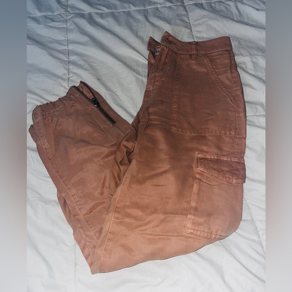 Guess Tan Cargo jumpsuit pants Size 25